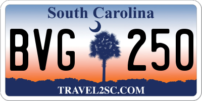 SC license plate BVG250