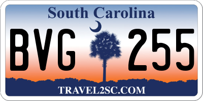 SC license plate BVG255