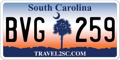 SC license plate BVG259
