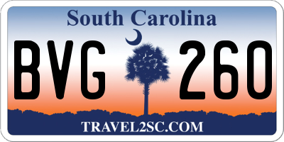 SC license plate BVG260
