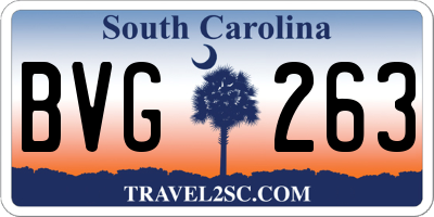 SC license plate BVG263