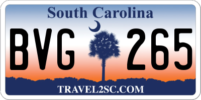 SC license plate BVG265