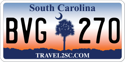 SC license plate BVG270
