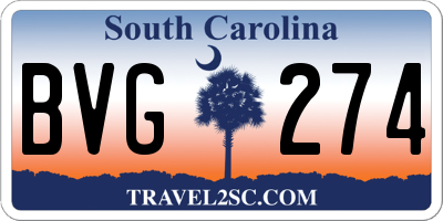 SC license plate BVG274