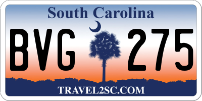 SC license plate BVG275