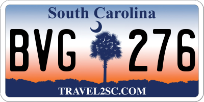 SC license plate BVG276