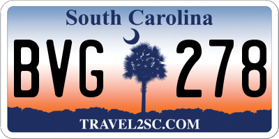 SC license plate BVG278