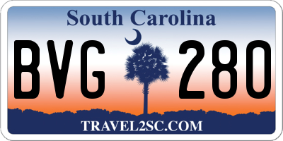 SC license plate BVG280