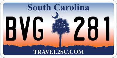 SC license plate BVG281