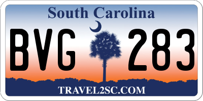 SC license plate BVG283