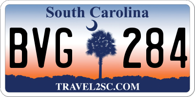 SC license plate BVG284