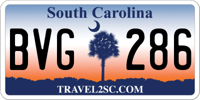 SC license plate BVG286