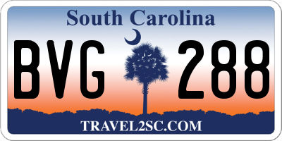 SC license plate BVG288