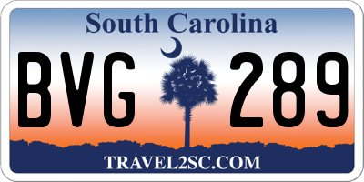 SC license plate BVG289