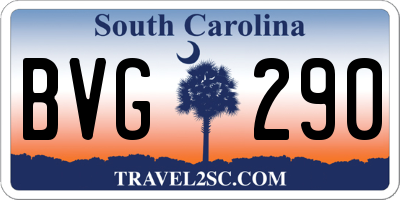 SC license plate BVG290