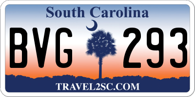 SC license plate BVG293