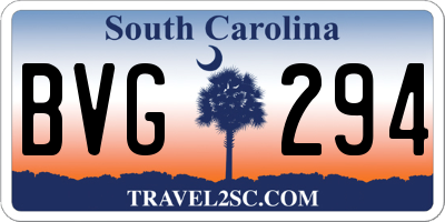 SC license plate BVG294