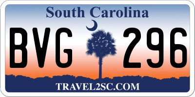 SC license plate BVG296