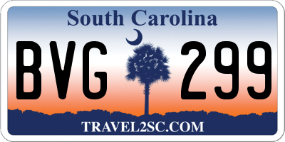 SC license plate BVG299