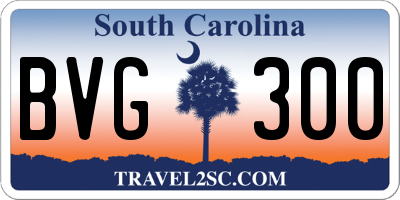 SC license plate BVG300