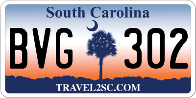 SC license plate BVG302