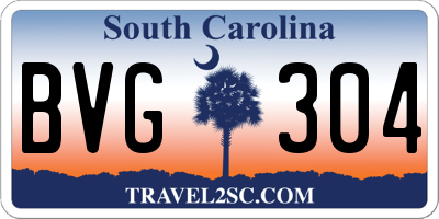 SC license plate BVG304