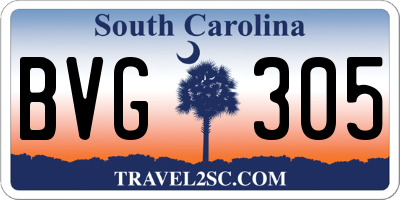 SC license plate BVG305