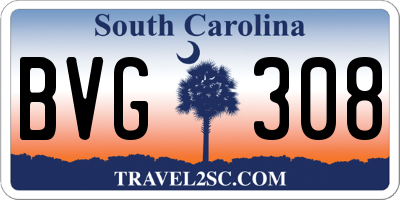 SC license plate BVG308