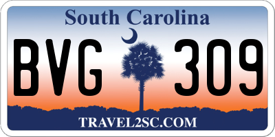 SC license plate BVG309
