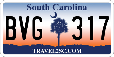 SC license plate BVG317
