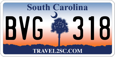 SC license plate BVG318