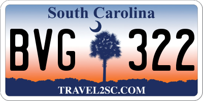 SC license plate BVG322