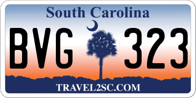 SC license plate BVG323