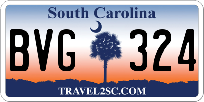 SC license plate BVG324