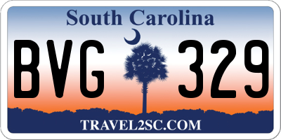SC license plate BVG329