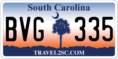SC license plate BVG335