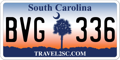 SC license plate BVG336