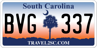 SC license plate BVG337