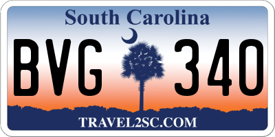 SC license plate BVG340