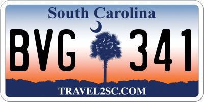 SC license plate BVG341