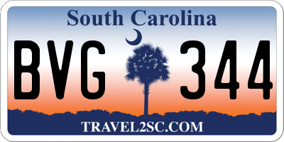 SC license plate BVG344