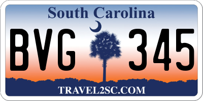SC license plate BVG345