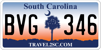 SC license plate BVG346
