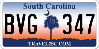 SC license plate BVG347