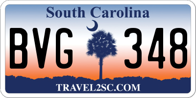SC license plate BVG348