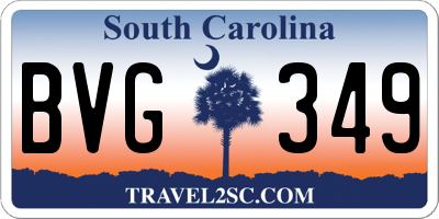 SC license plate BVG349