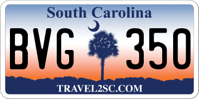 SC license plate BVG350