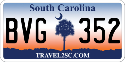 SC license plate BVG352