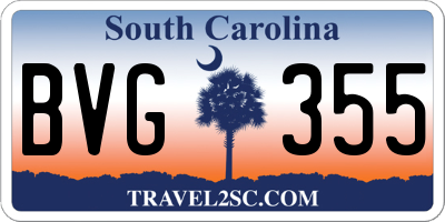 SC license plate BVG355