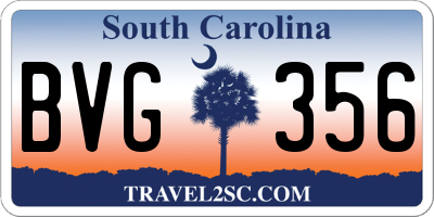 SC license plate BVG356